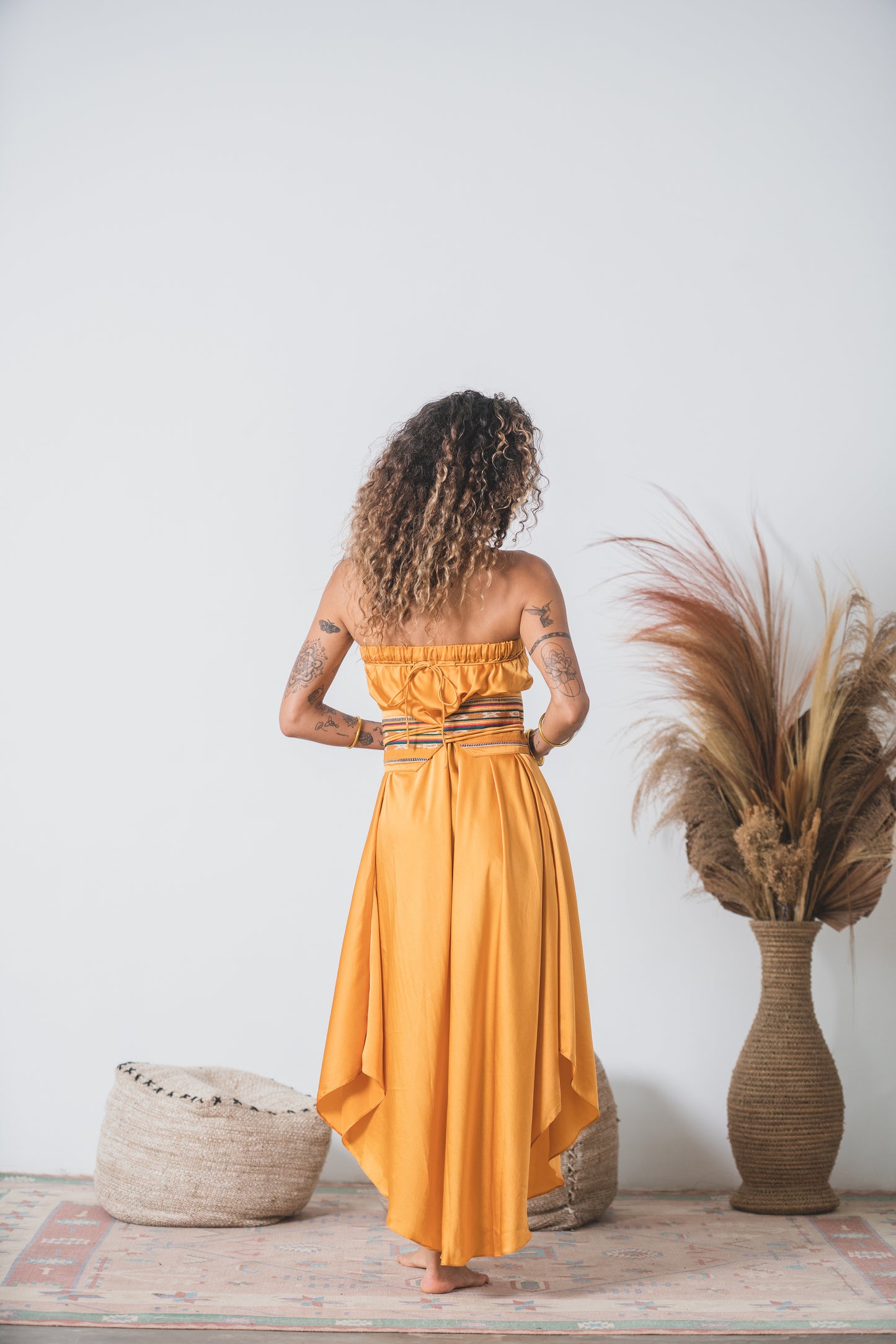 Oshun Silk Dress Set ~ Gold