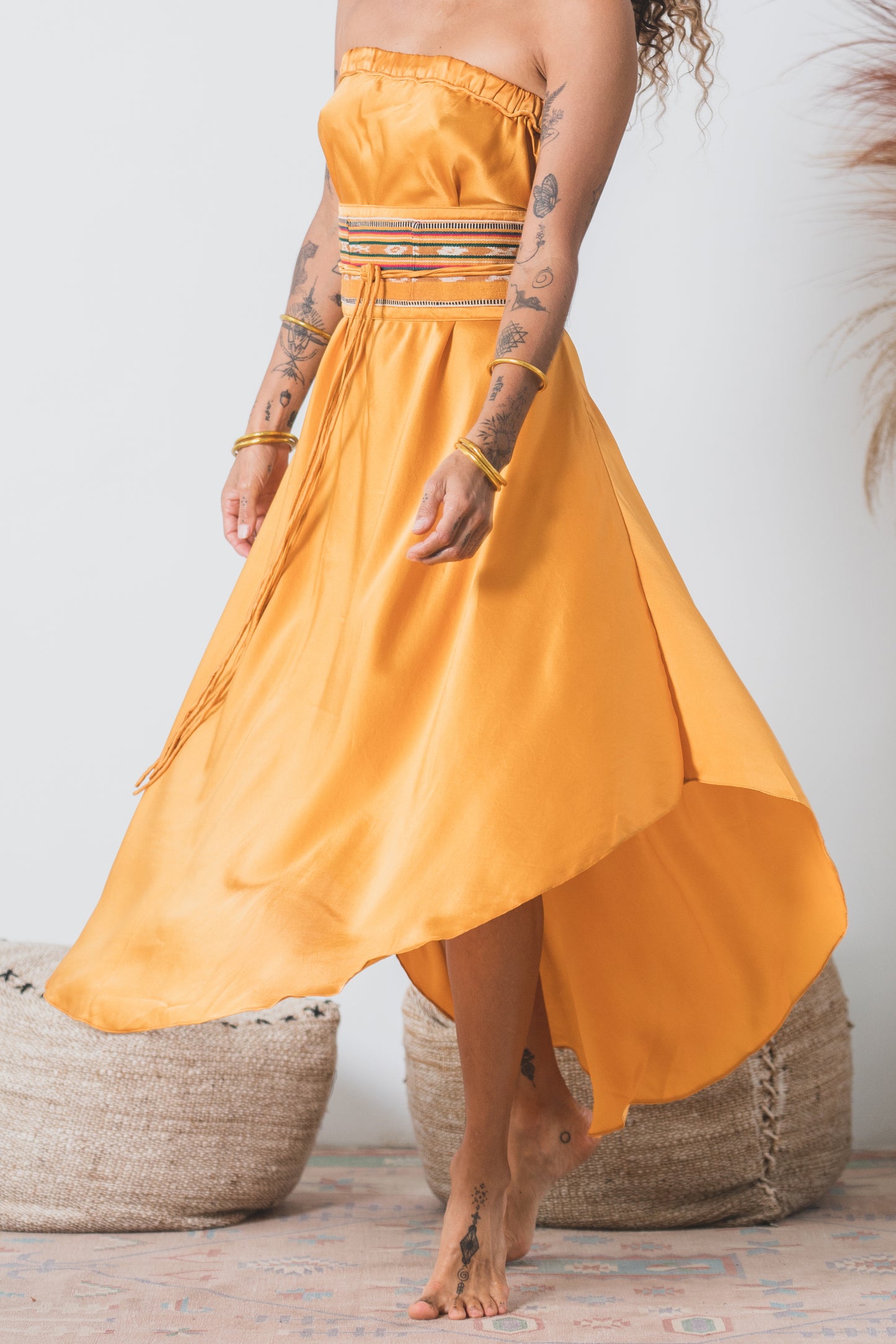 Oshun Silk Dress Set ~ Gold