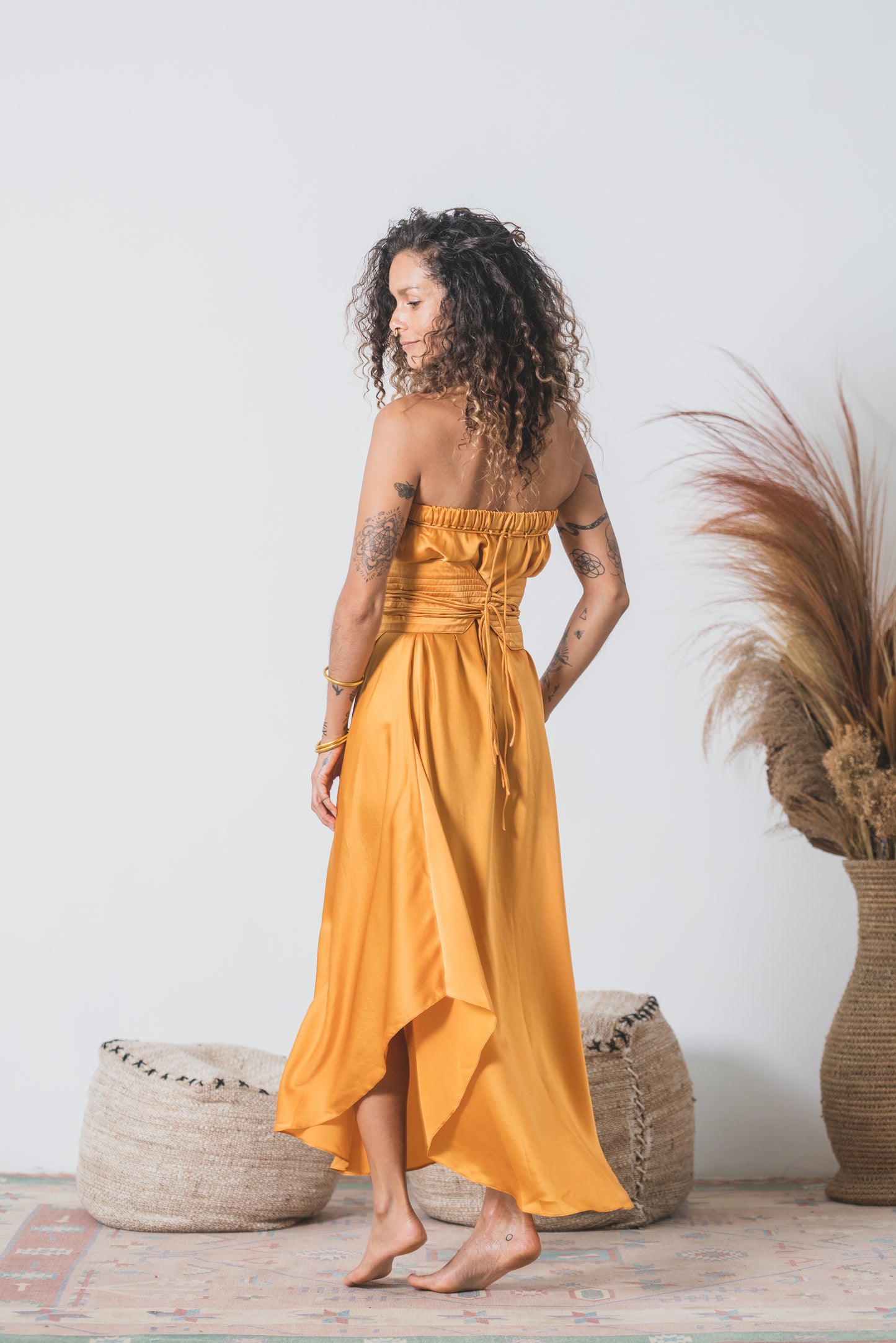 Oshun Silk Dress Set ~ Gold