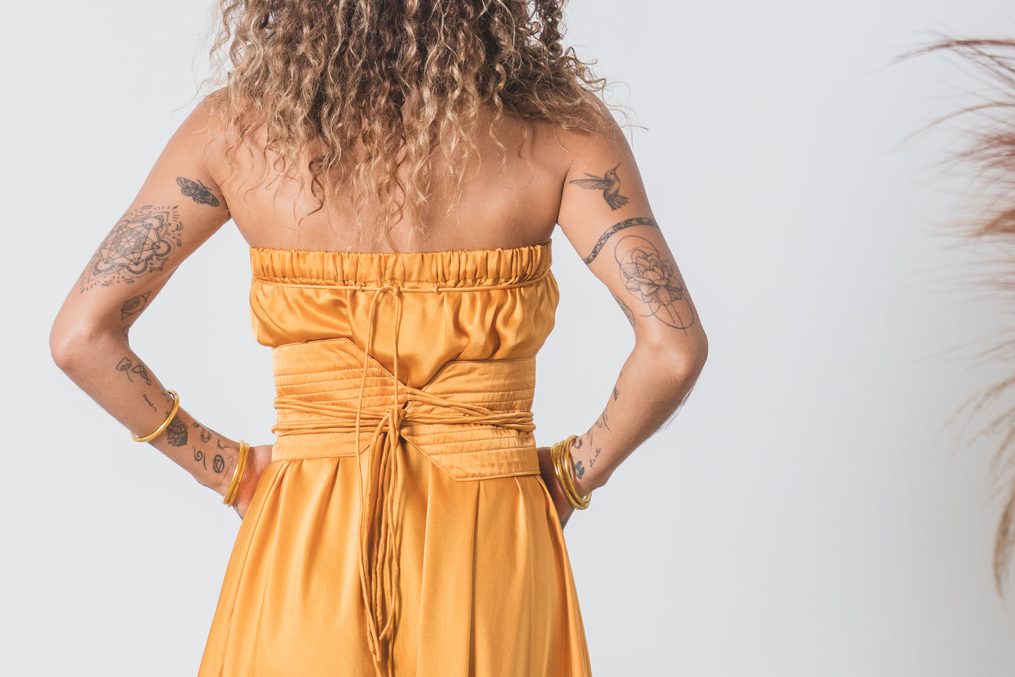 Oshun Silk Dress Set ~ Gold
