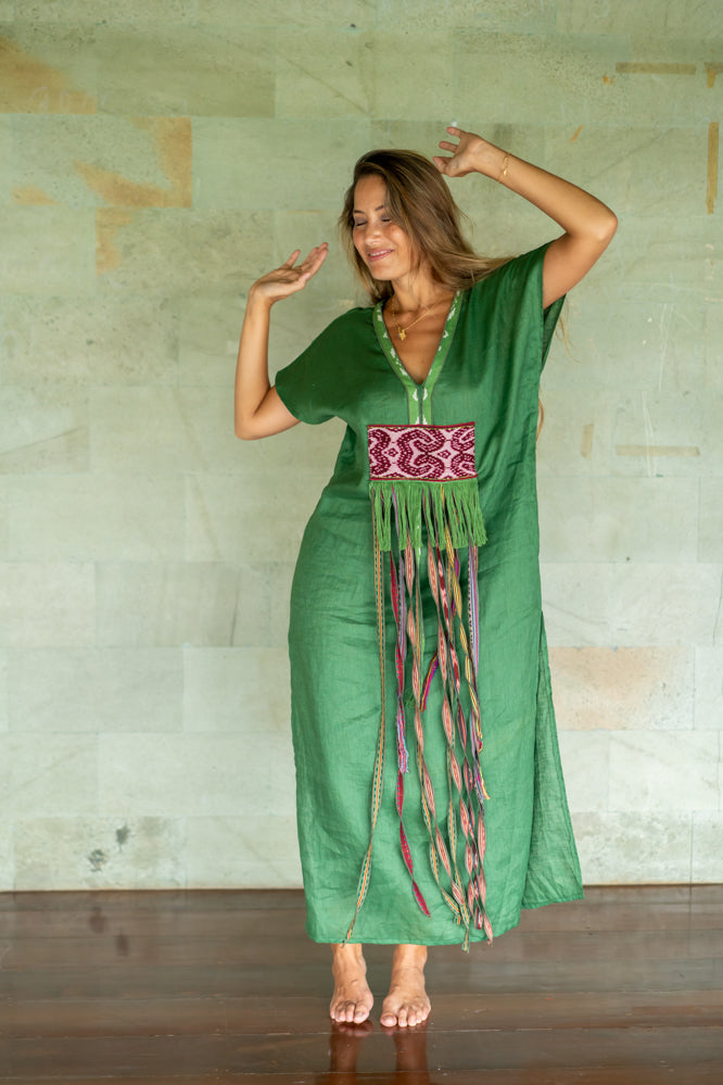 Kali Kaftan ~ Pure Linen ~ Green