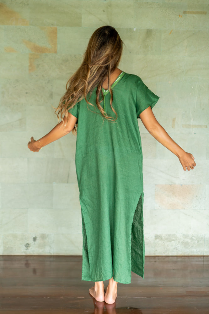 Kali Kaftan ~ Pure Linen ~ Green