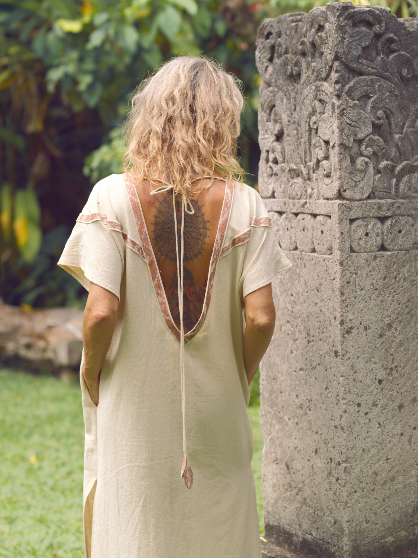 Aztec Lines Kaftan ~ Beige