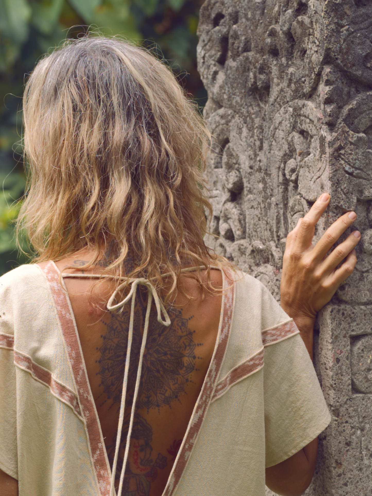 Aztec Lines Kaftan ~ Beige