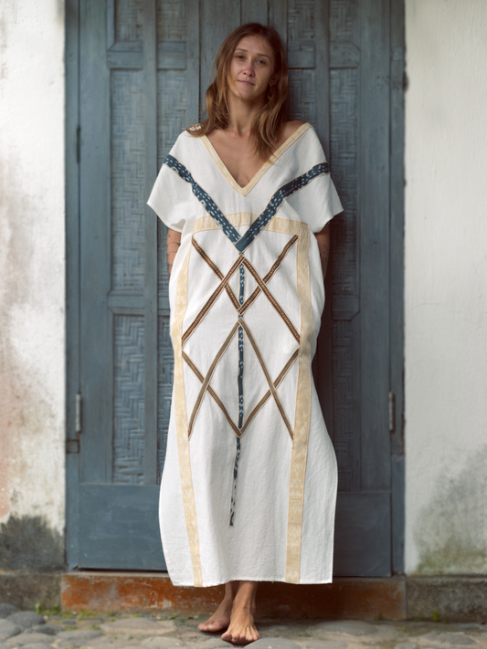 Mayan Kaftan ~ Off White