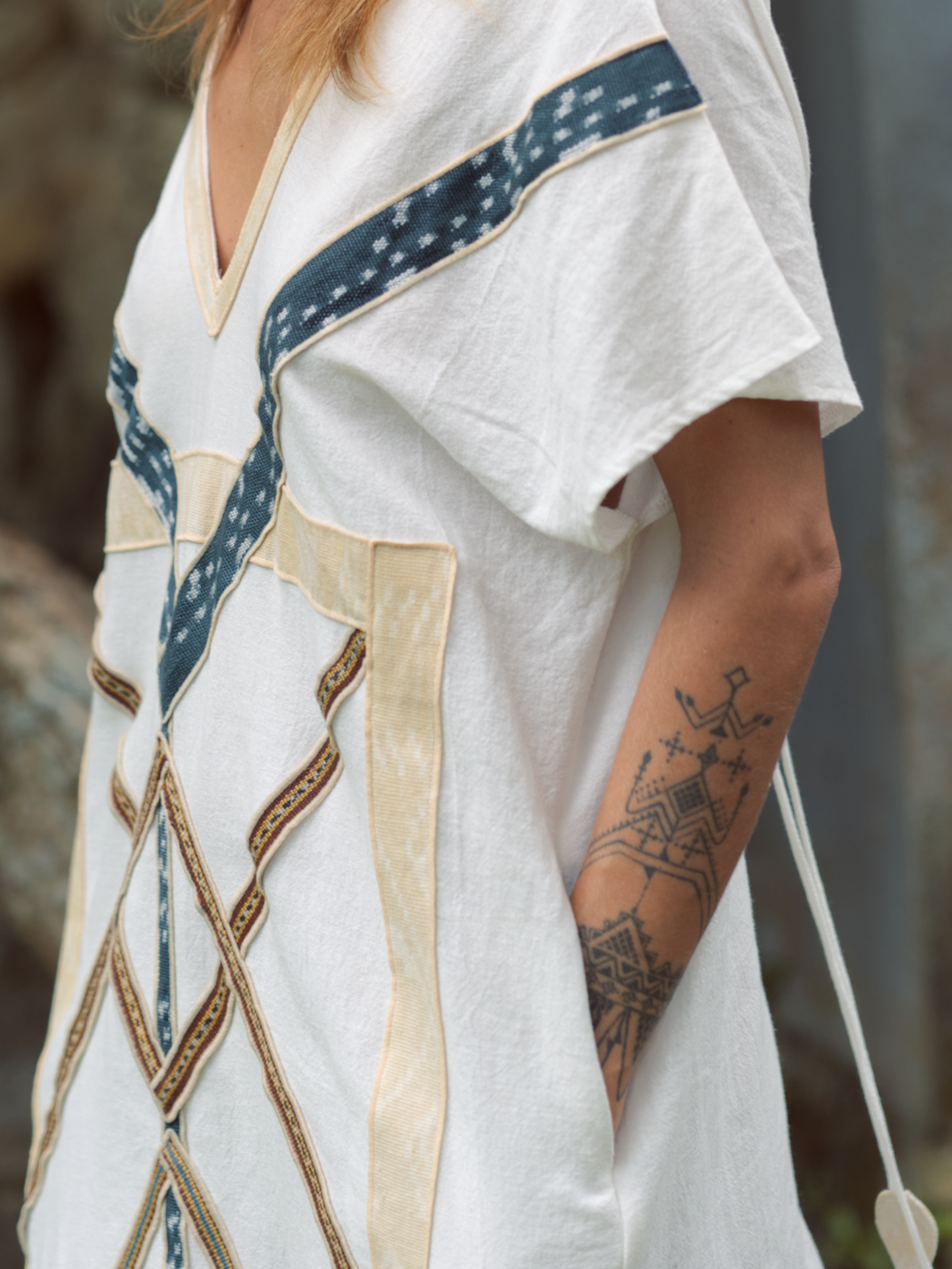 Mayan Kaftan ~ Off White