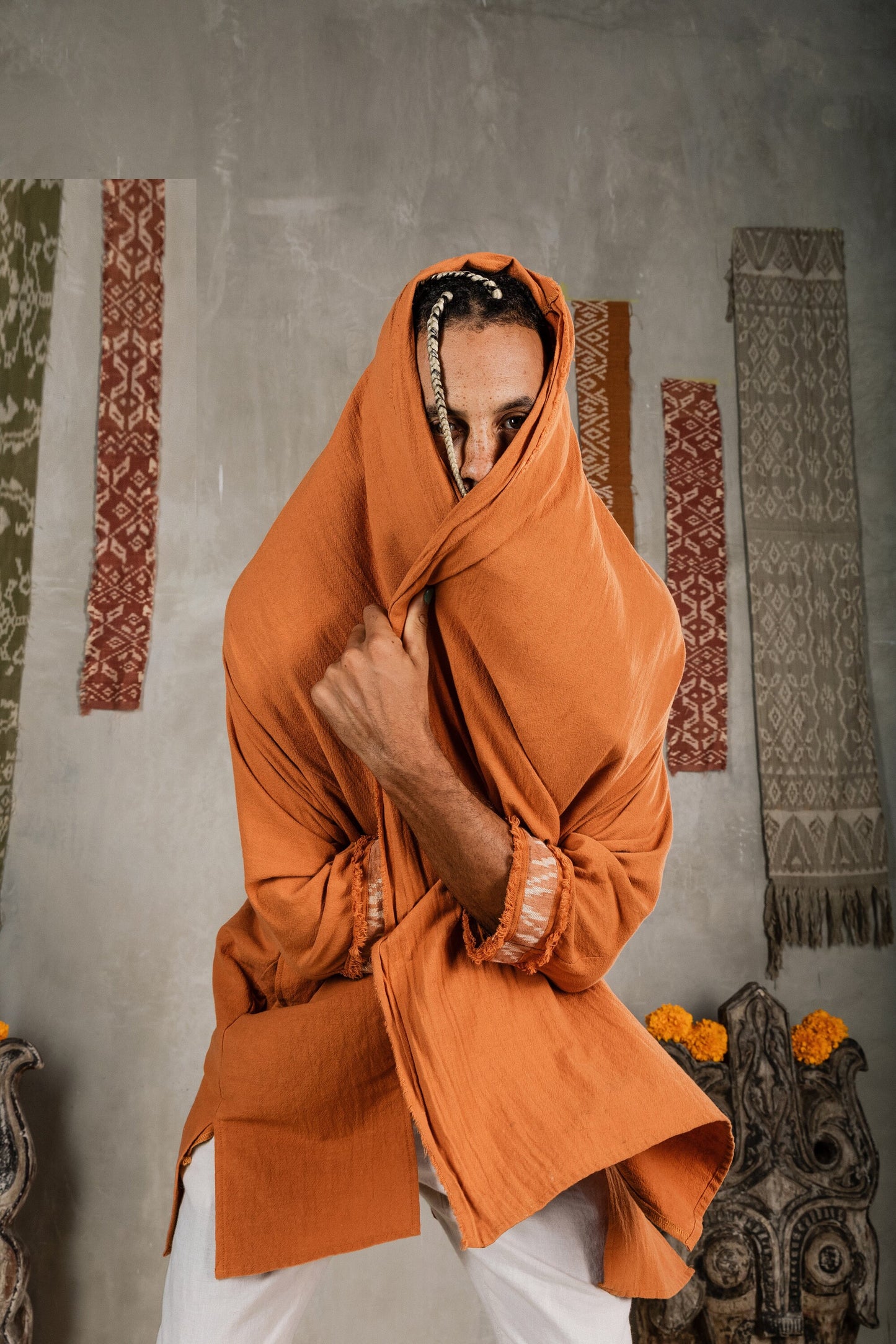 The Witch Minor Cardigan with Medicine Belt Unisex ~ Earth Orange