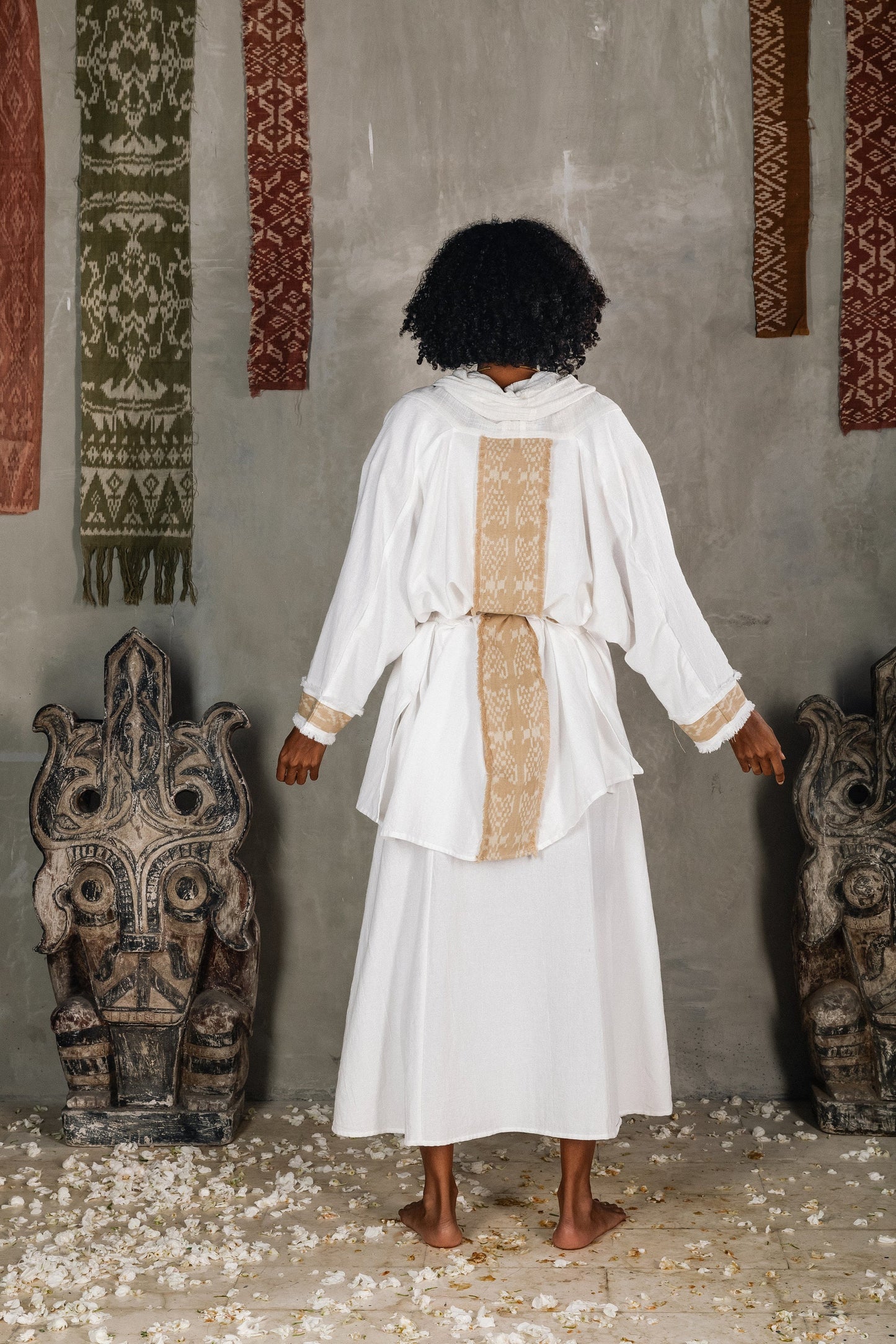 Sekhmet Minor Cardigan with Medicine Belt ~ White