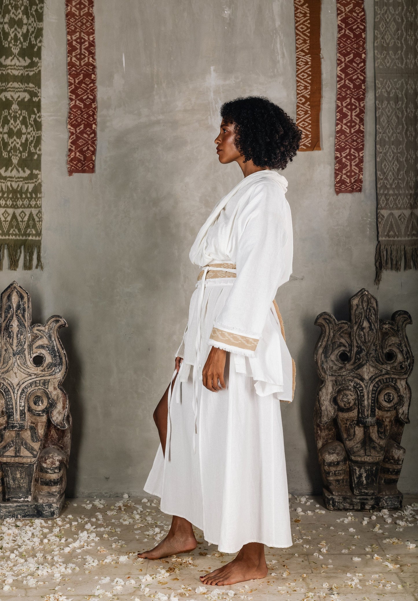 Sekhmet Minor Cardigan with Medicine Belt ~ White